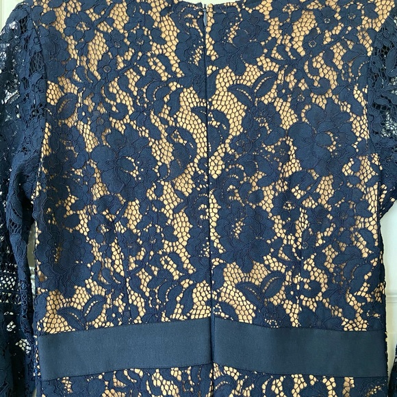 MissMay Maxi Lace Dress Blue/Tan Size M - Picture 7 of 8